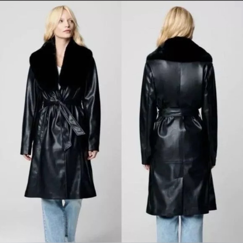 🌟 Chic Vegan Leather Trench Coat by BLANKNYC 🌟 - Picture 4 of 8